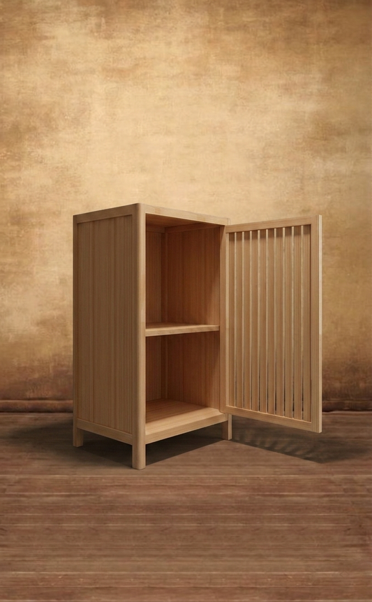 The Kinetic Slatted Bamboo Storage Console