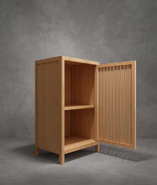 The Kinetic Slatted Bamboo Storage Console