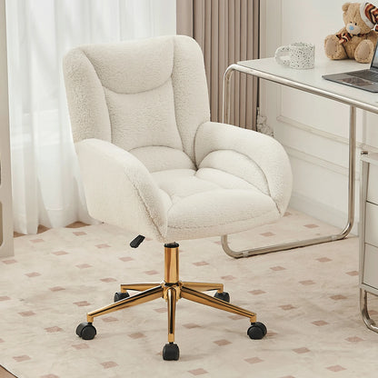 The Kinetic Modern Bouclé Executive Swivel Desk Chair
