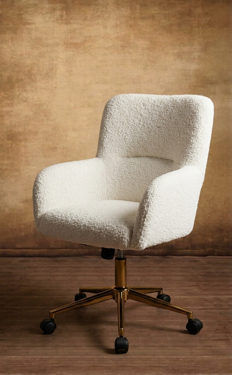 The Kinetic Modern Bouclé Executive Swivel Desk Chair