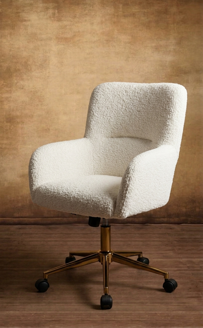 The Kinetic Modern Bouclé Executive Swivel Desk Chair
