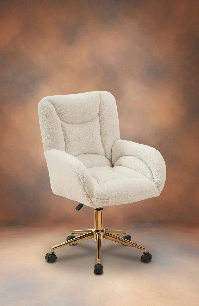 The Kinetic Modern Bouclé Executive Swivel Desk Chair