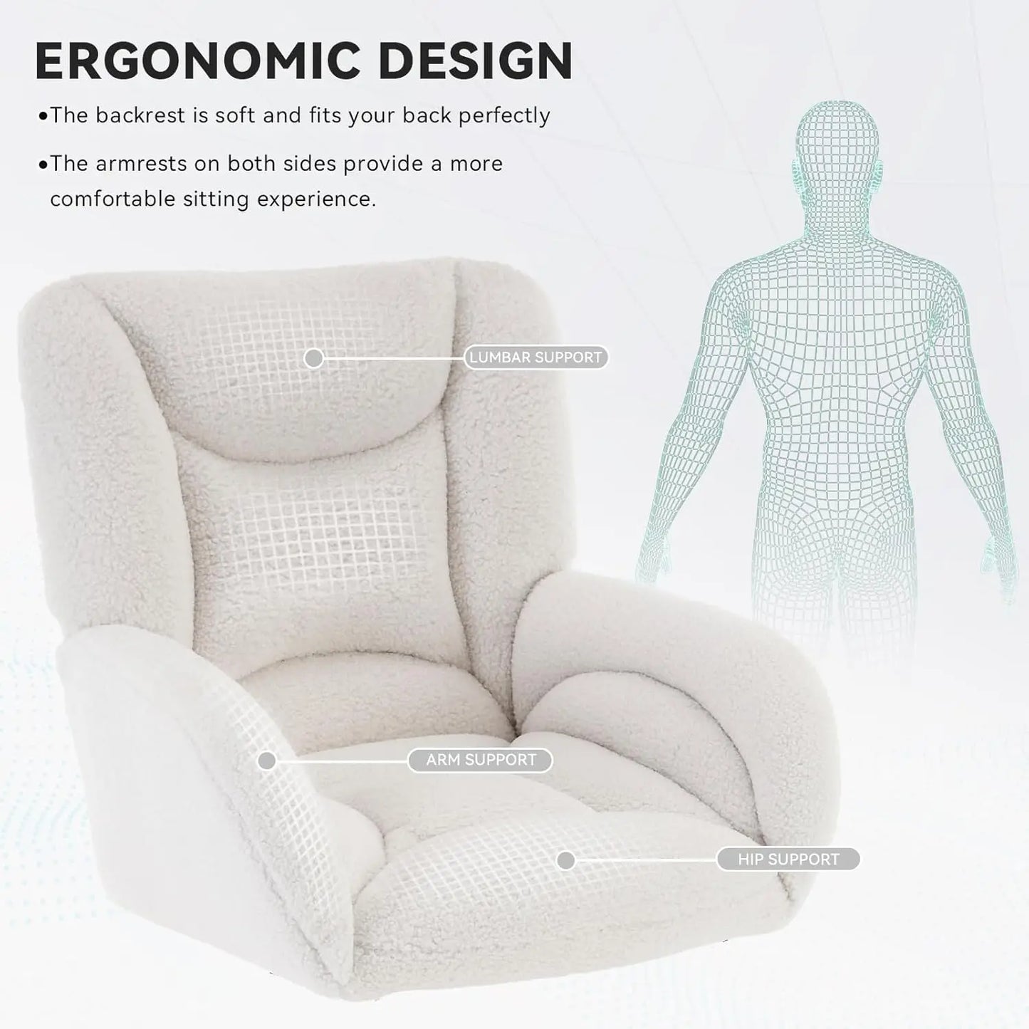 The Kinetic Modern Bouclé Executive Swivel Desk Chair