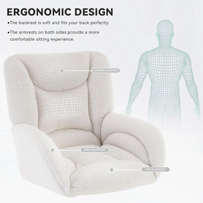 The Kinetic Modern Bouclé Executive Swivel Desk Chair