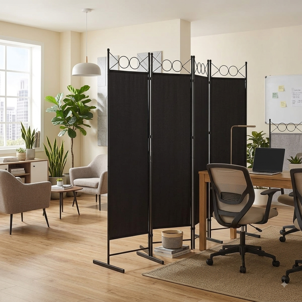 The Kinetic Modular 4-Panel Architectural Room Divider