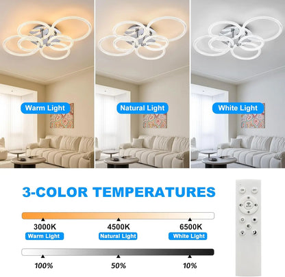 The Kinetic 6-Ring Dimmable LED Ceiling Sculpture