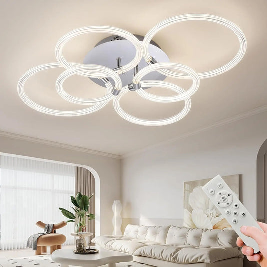 The Kinetic 6-Ring Dimmable LED Ceiling Sculpture