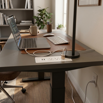 Kinetic Flush Mount Desk Power Strip - 3 AC & 2 USB Ports