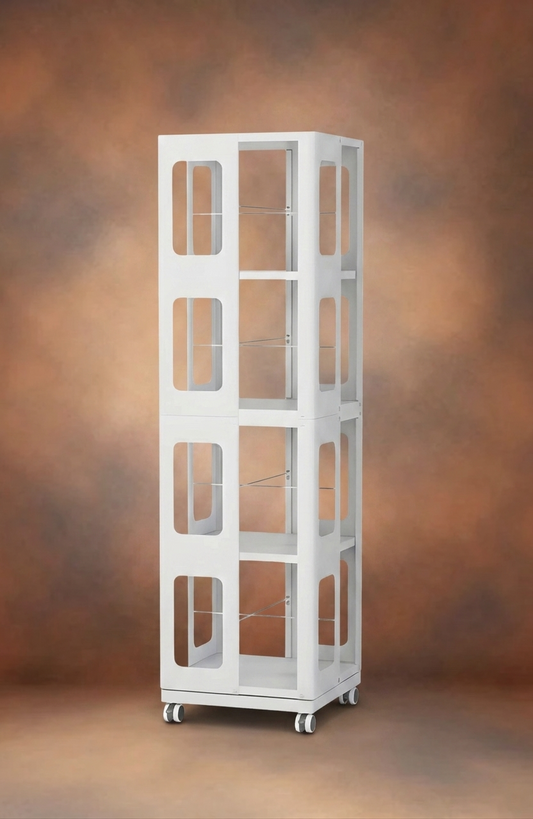 Kinetic 360 Rotating Steel Tower Shelf - Mobile Storage