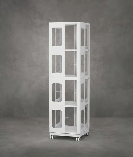 Kinetic 360 Rotating Steel Tower Shelf - Mobile Storage